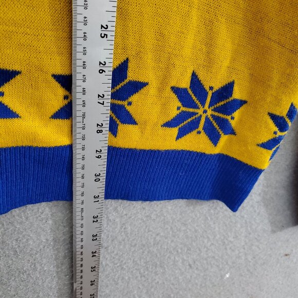 Golden State Warriors‎ Men Ugly Sweater XL Yellow Knit Long Sleeve Crew Neck - Picture 2 of 8